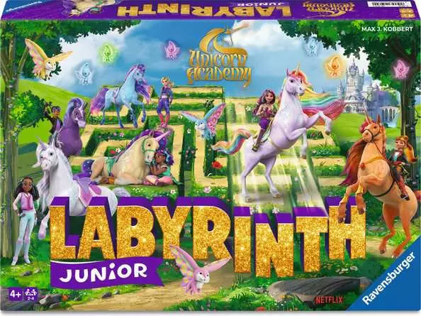 Ravensburger Labyrinth Jr. Unicorn Academy – Kids Sliding Maze Board Game (Ages 4+)