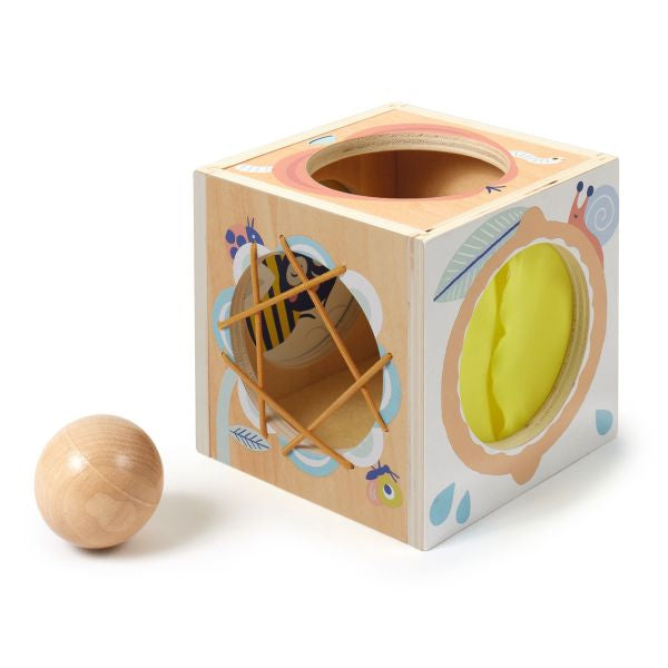 Djeco BabyBox – 4-Way Peekaboo Wooden Activity Box for Babies (Ages 10m+)
