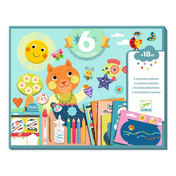 Djeco The Cat & His Pals Activity Kit – 6 Creative Activities for Toddlers (Ages 18m+)