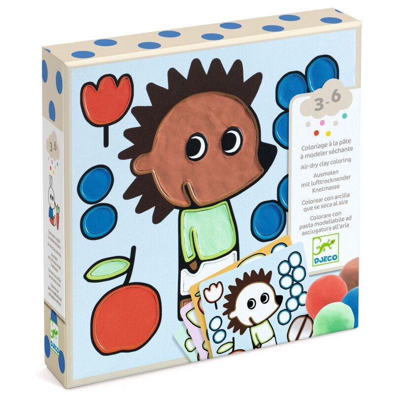 Djeco Naughty Garden Friends Air-Dry Clay Colouring Kit – Mess-Free Texture Art (Ages 4+)