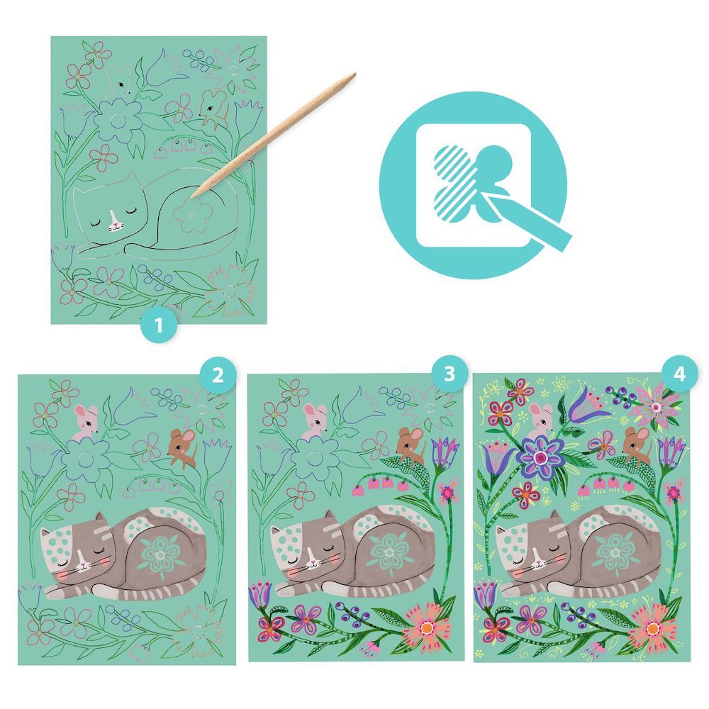 Djeco Scratch Cards Encounters