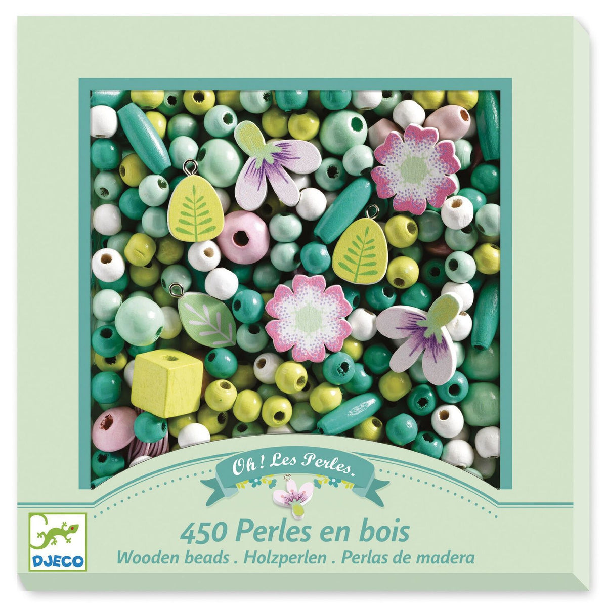 Djeco Wooden Beads Leaves and Flowers