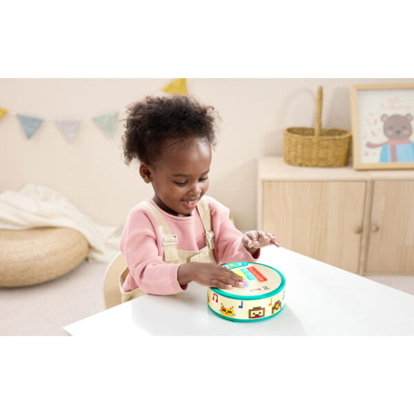 Hape Bright Beats Pixel Drum – LED Light-Up Electronic Drum Toy with 5 Songs (Ages 3+)