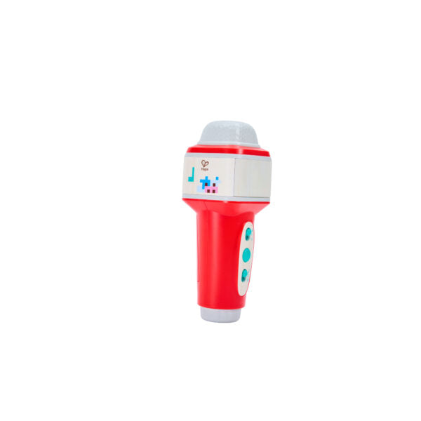 Hape Popstar Microphone – Kids Voice-Changing Toy Mic with 5 Background Tracks & Pixel Lights (Ages 3+)