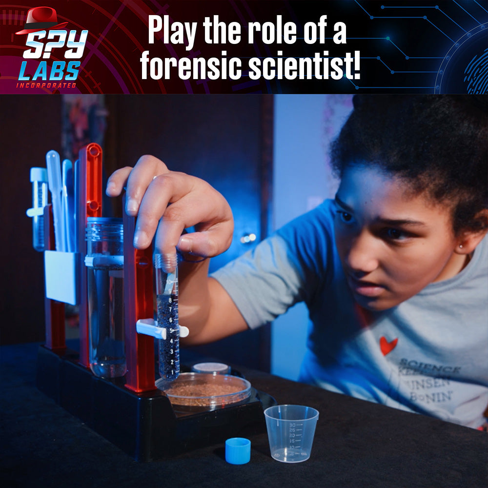 Thames & Kosmos Spy Labs Forensic Investigation Kit – 12 Experiments, 35-Piece Lab Station with UV Light & Fingerprint Powder (Ages 8+)