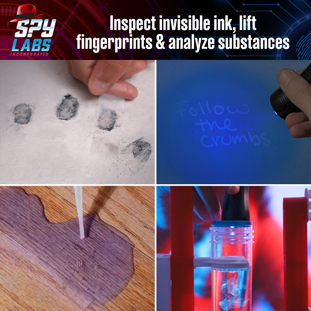 Thames & Kosmos Spy Labs Forensic Investigation Kit – 12 Experiments, 35-Piece Lab Station with UV Light & Fingerprint Powder (Ages 8+)