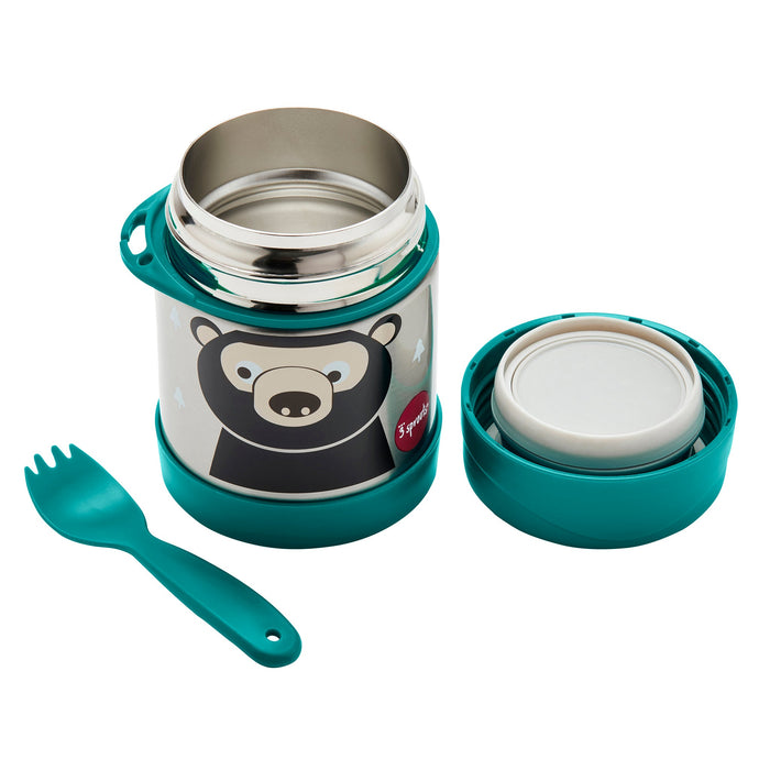 3 Sprouts Stainless Steel Food Jar and Spork - Bear