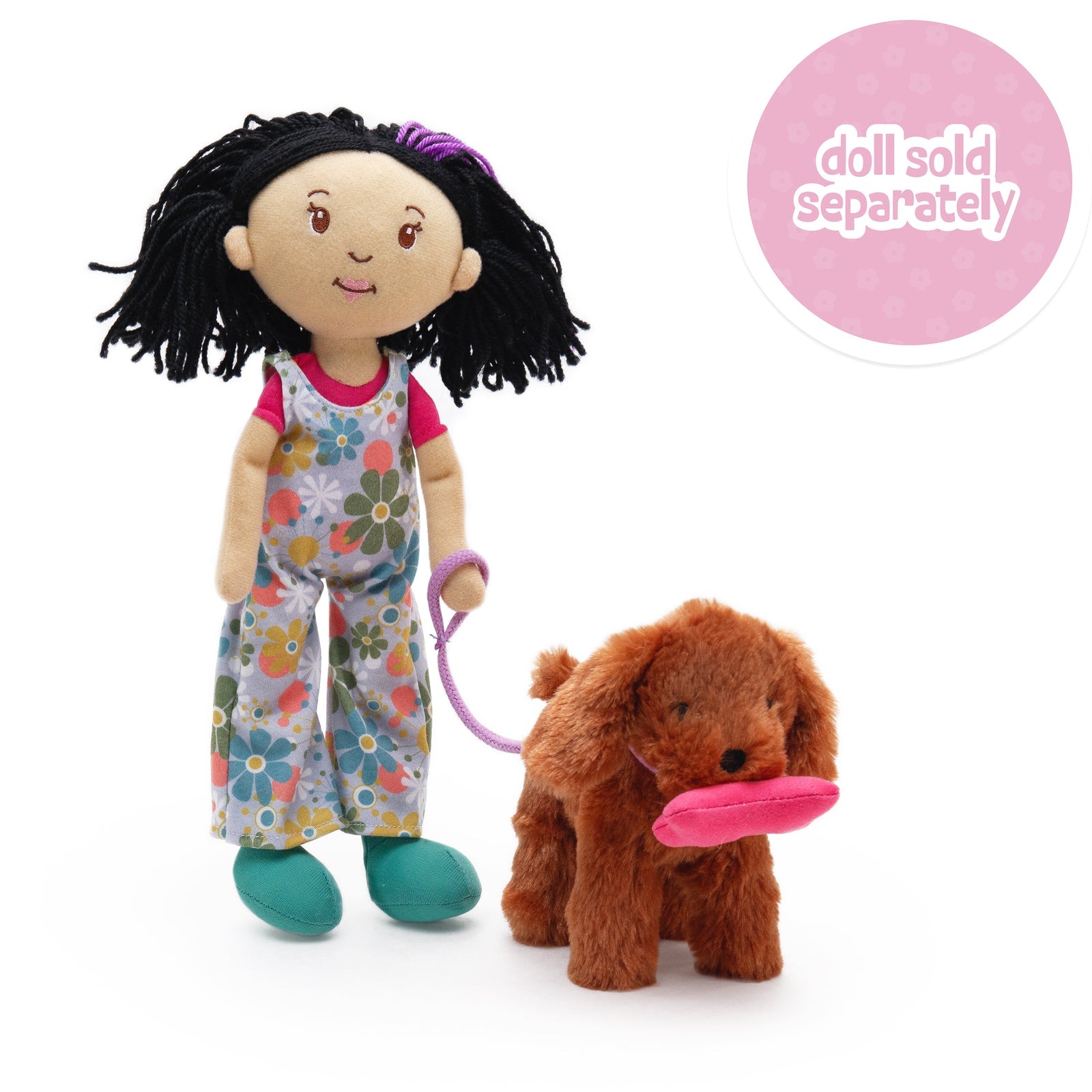 Manhattan Toy Groovy Girls Petals the Groovy Doll Dog – Soft Pet with Leash & Magnetic Bone in Doghouse Box (Ages 3+)