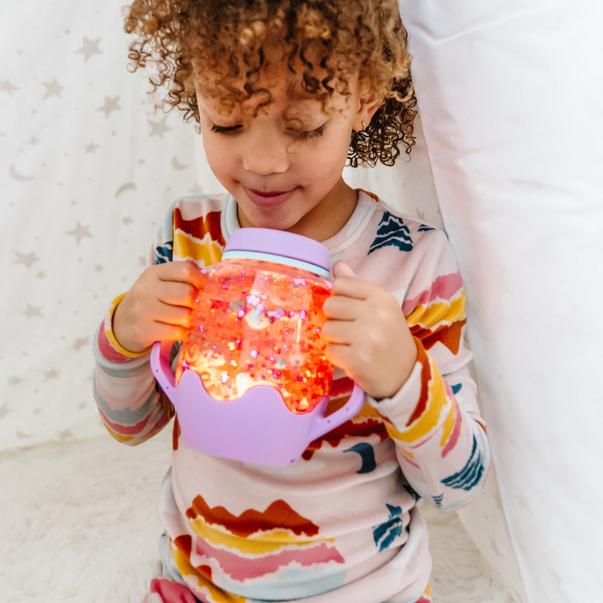 Glo Pals Dreamsicle Sensory Jar – Orange Light-Up Calm-Down Sensory Bottle
