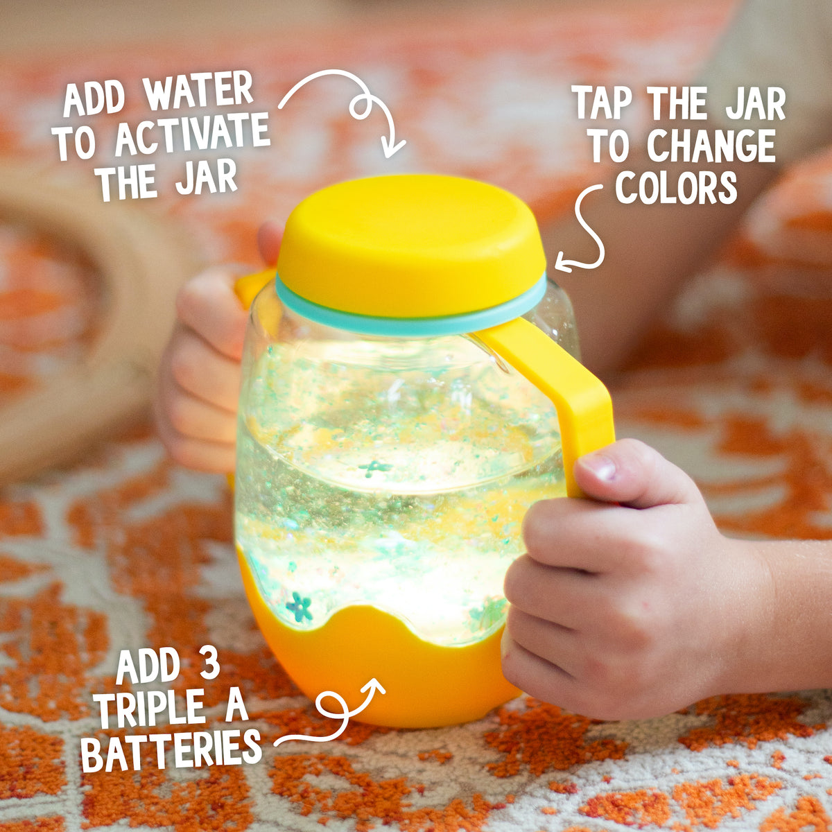 Glo Pals Dreamsicle Sensory Jar – Orange Light-Up Calm-Down Sensory Bottle
