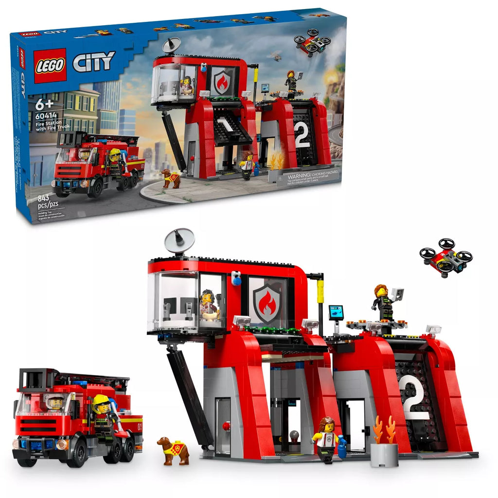 LEGO City Fire Station and Fire Engine 60375, Pretend Play Fire Station  with Firefighter Minifigures, Educational Vehicle Toys for Kids Boys Girls  Age 4+ 
