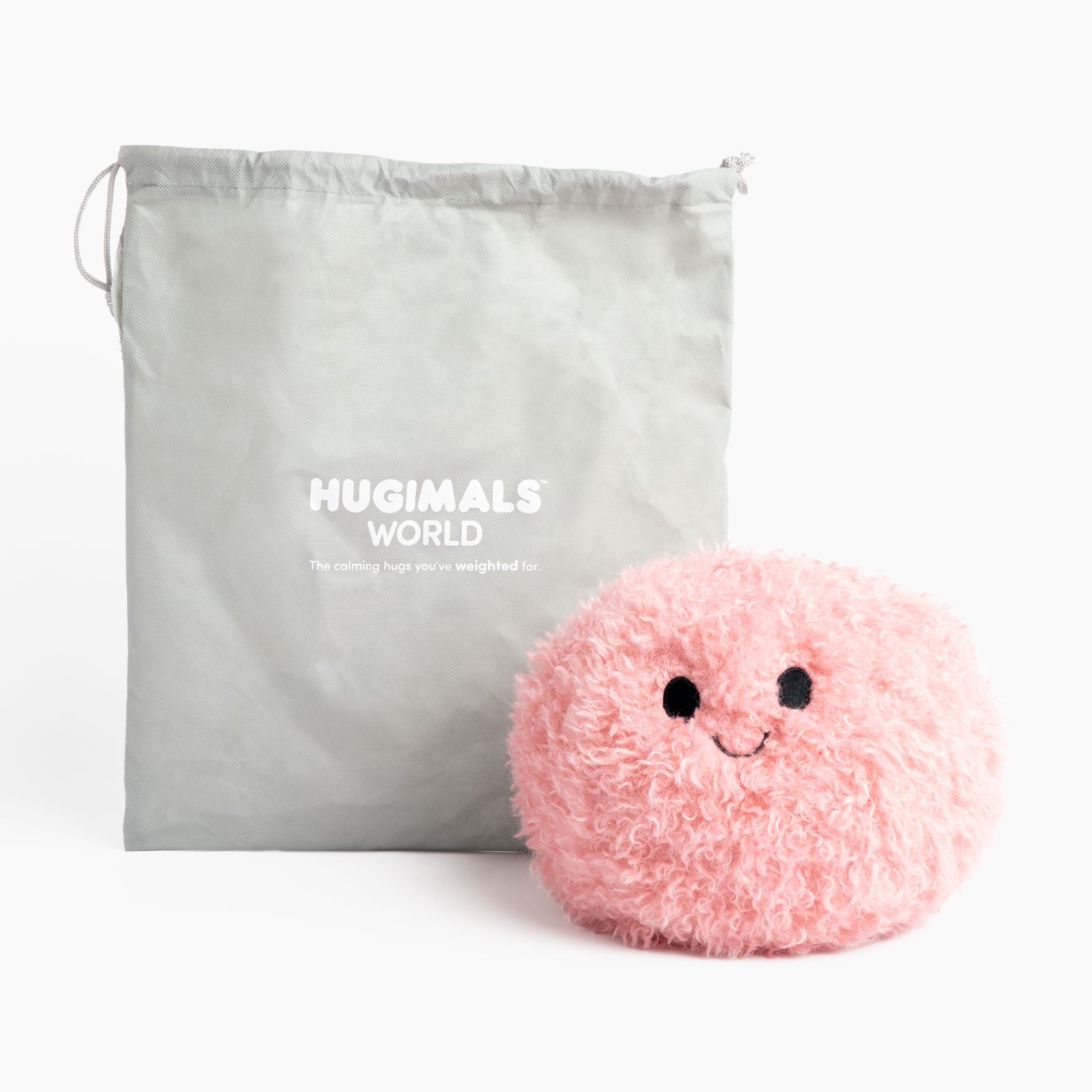 Hugimals Hug Ball Pink (Happy/Sleepy) – Weighted Sensory Ball for Babies & Kids (Ages 0+)