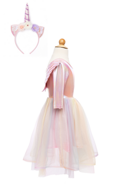 Great Pretenders Alicorn Dress with Wings & Headband, White, Size 5-6