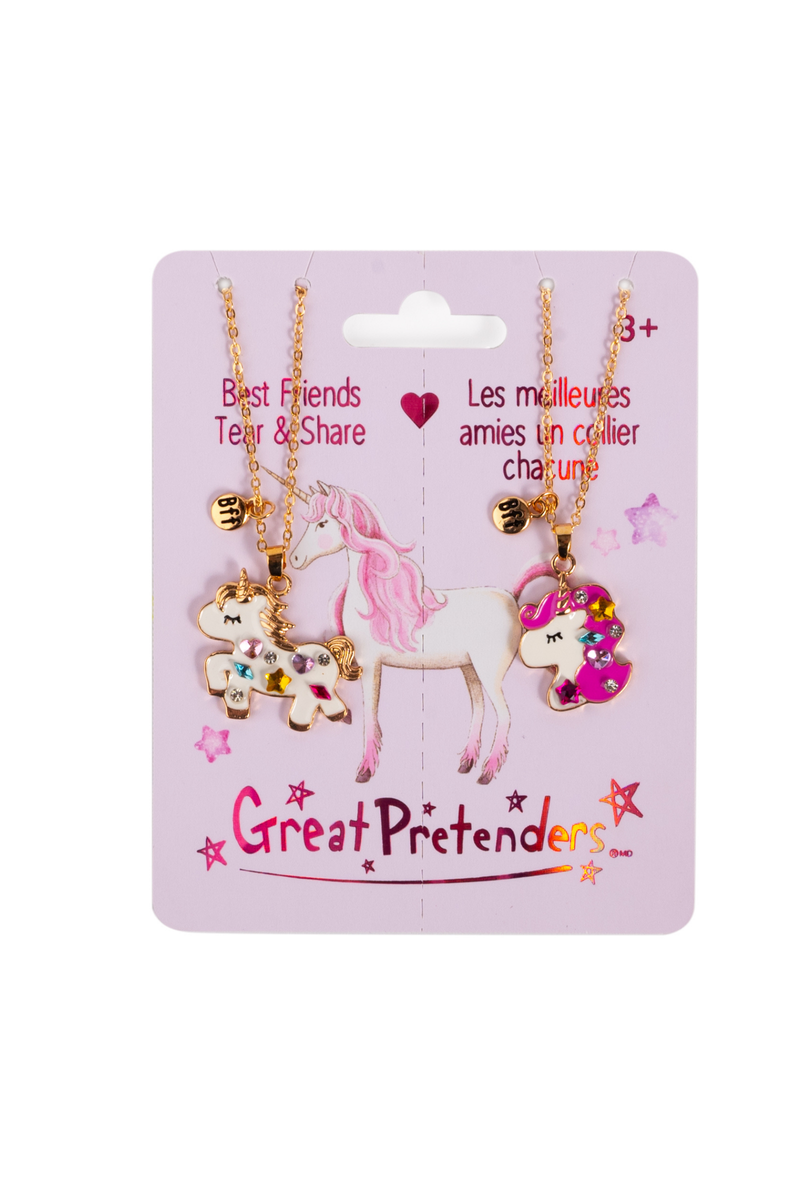 Great Pretenders Bejewelled Unicorns Tear & Share Necklace – Kids BFF Shareable Necklace (Ages 5+)