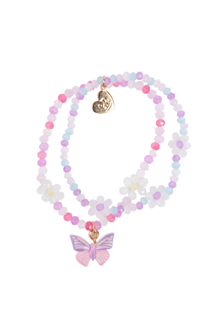 Great Pretenders Butterflies & Daisies Bracelet – Kids Nature Theme Fashion Bracelet (Ages 3+)