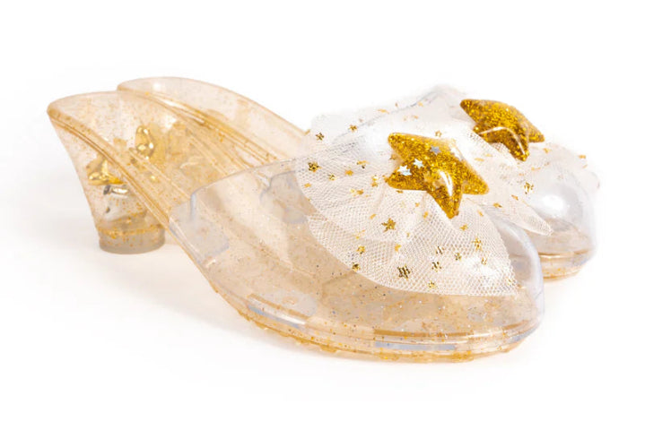 Great Pretenders Reigning Beauty Gold Dress-Up High Heels – Kids Royalty Play Heels (Ages 3+)