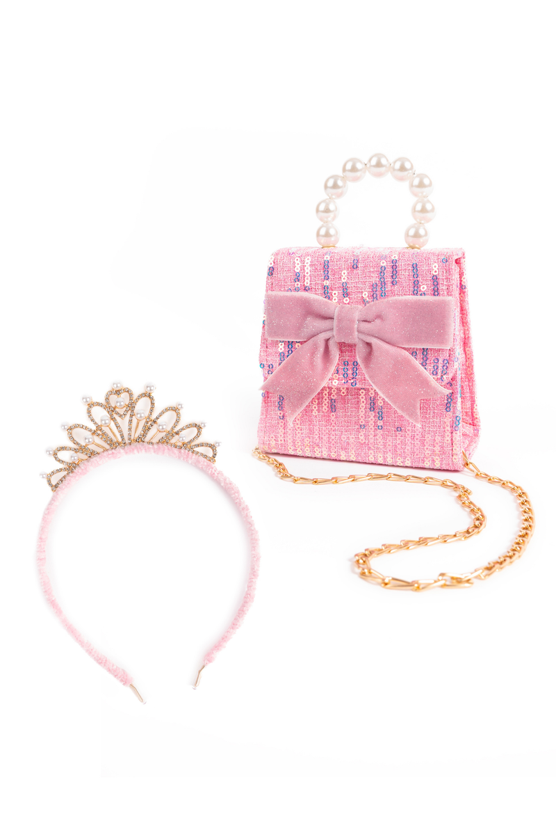 Great Pretenders Mademoiselle Pink Mini Purse & Headband Set – Kids Fashion Accessory Set (Ages 3+)