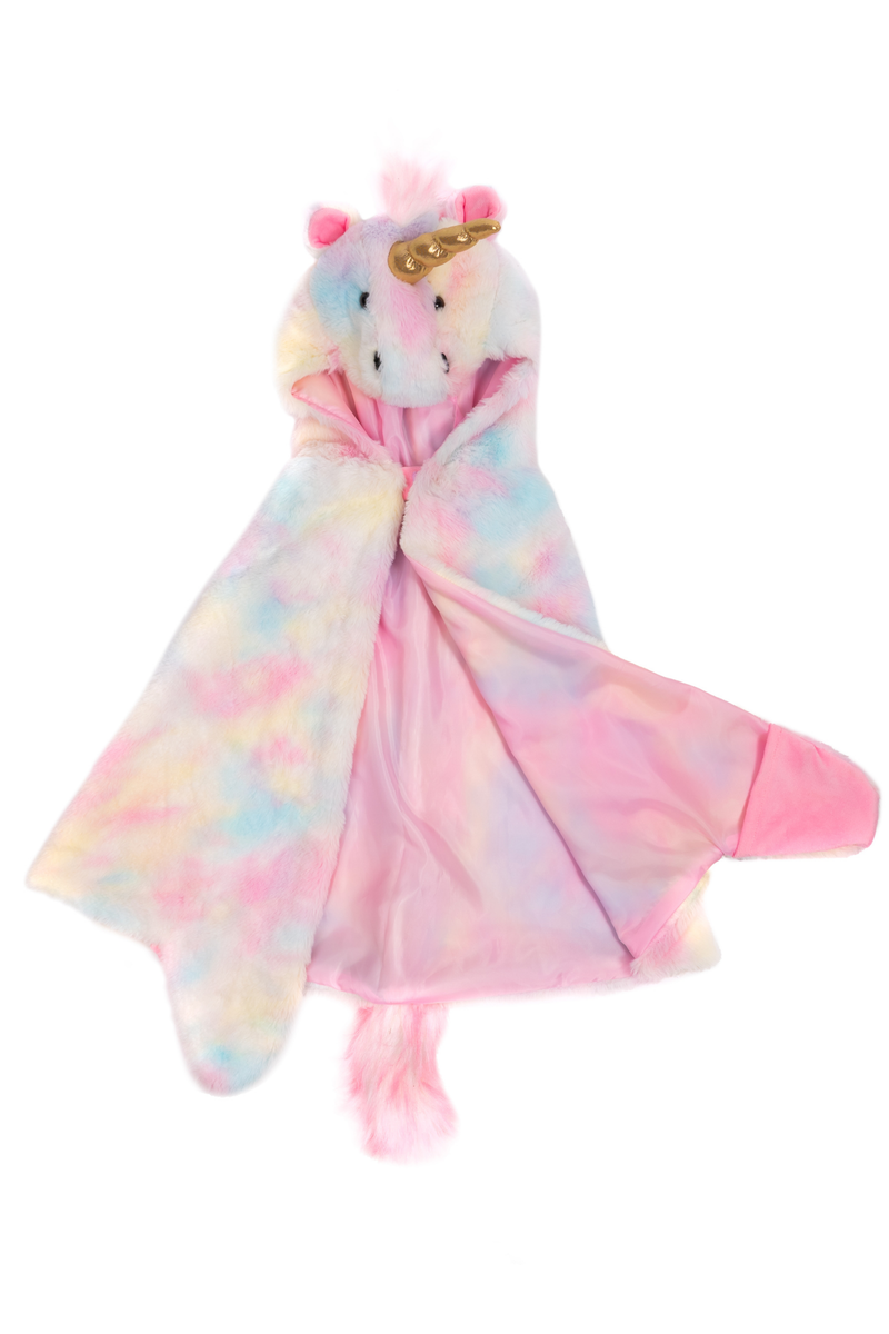 Great Pretenders Unicorn Cuddle Rainbow Cape – Kids Hooded Costume Cape Size 4-6 (Ages 4+)