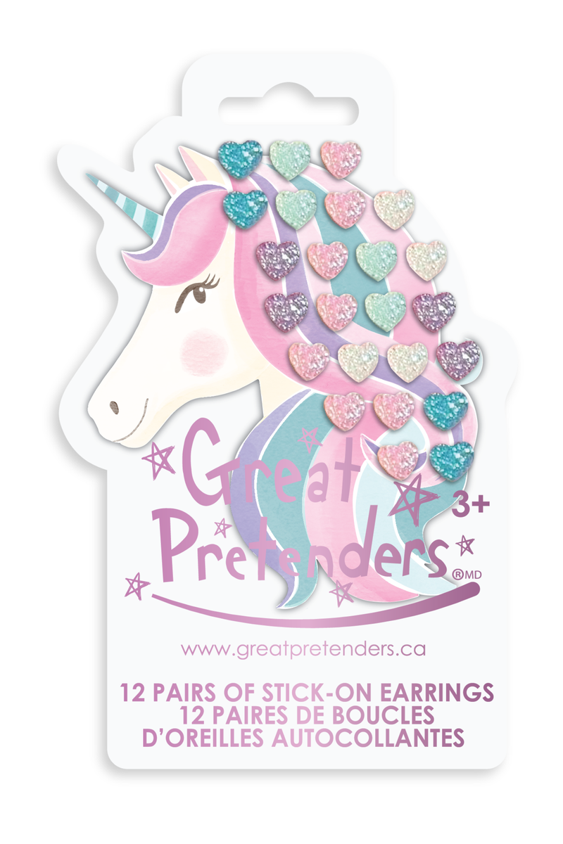 Great Pretenders Rhinestone Royalty Stick-On Earrings – Kids Press-On Jewellery Earrings (Ages 3+)