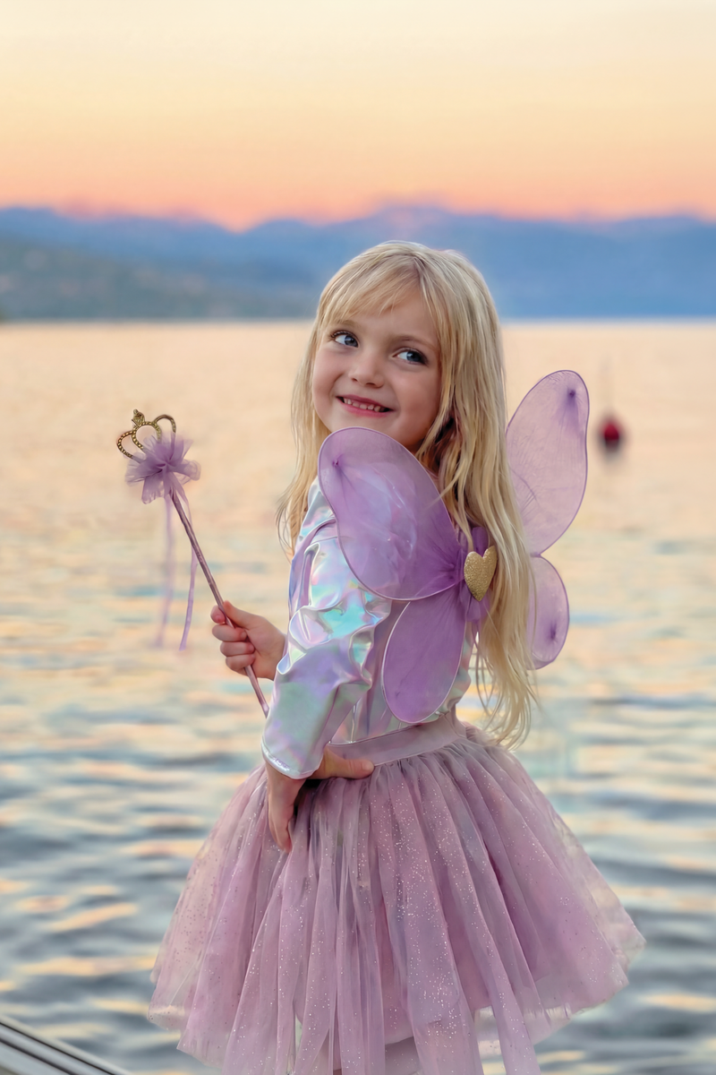 Great Pretenders Royal Fairy Princess Purple Skirt Set – Kids Fairy Costume Skirt Size 4-6 (Ages 4+)