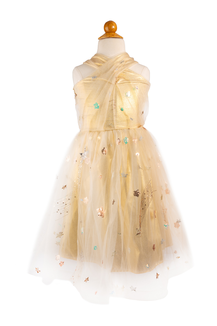 Great Pretenders Silver & Gold Eras Dress – Sparkle Concert Costume Dress Size 3-4 (Ages 3+)