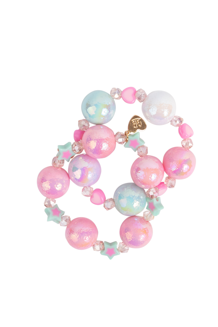 Great Pretenders Stars & Hearts Bobble Bracelets – Kids Fashion Bangle Set (Ages 3+)