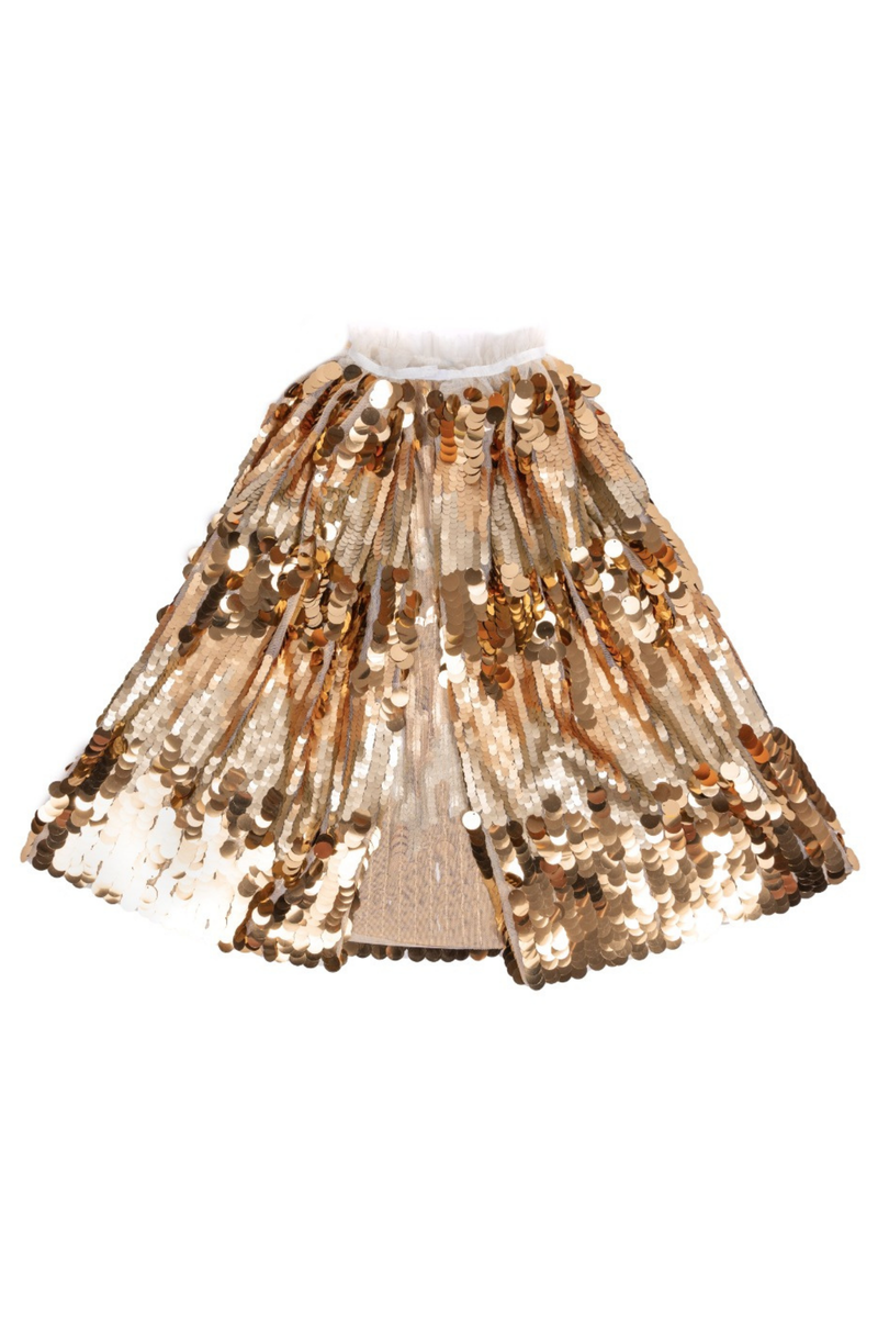 Great Pretenders 5th Avenue Paillette Gold Cape – Kids Glamour Sequin Costume Cape Size 4-6 (Ages 4+)