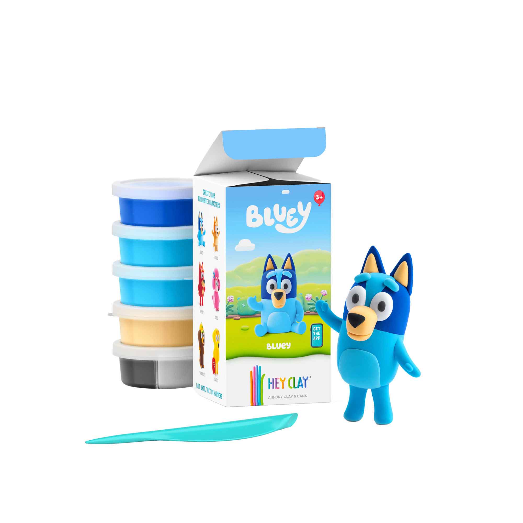 Hey Clay Bluey 5-Can Air-Dry Clay Kit – Sculpt Bluey from the Hit Disney+ Series (Ages 3+)