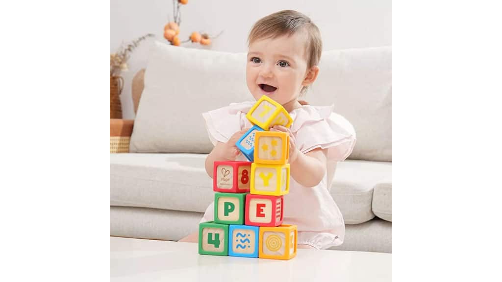 Hape Grip-n-Stack Silicone & Wood Blocks