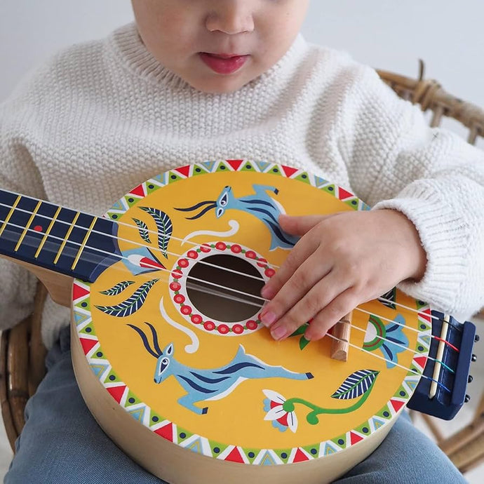 Djeco Animambo 4-String Wooden Banjo – Kids Musical Instrument for Beginners (Ages 3+)
