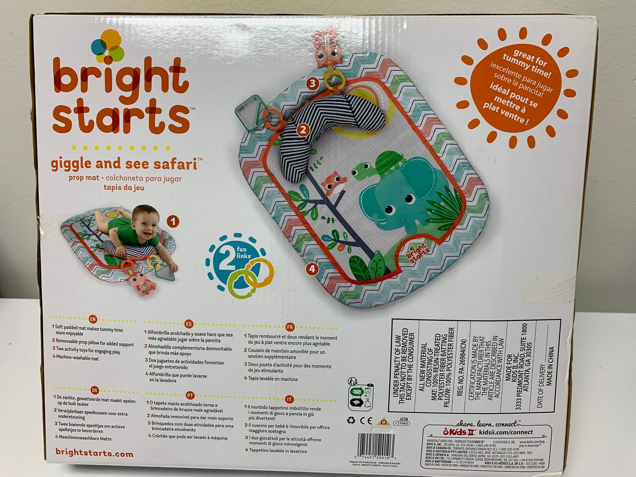 Bright Starts Giggle & See Safari Prop & Play Mat