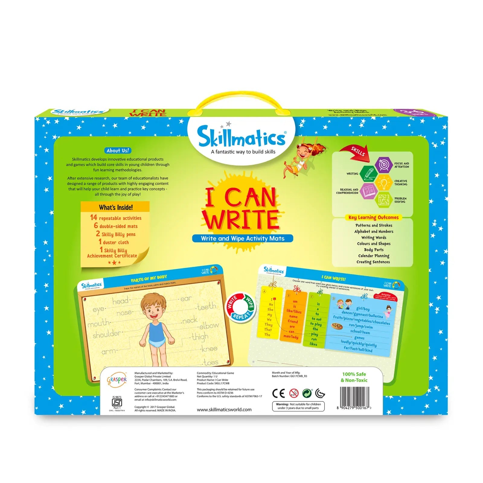 Skillmatics Write & Wipe: I Can Write – Reusable Educational Writing Activity