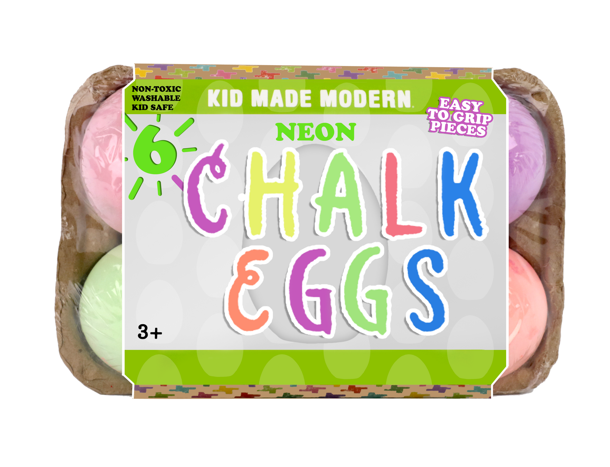 Kid Made Modern Neon Chalk Eggs - 6 pack