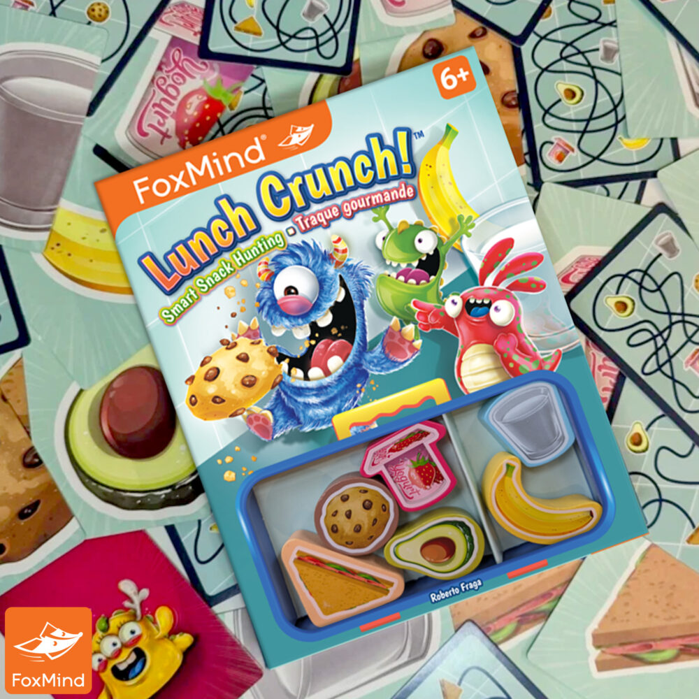 FoxMind Lunch Crunch – Fast Food Trail Path-Following Reflex Game (Ages 6+, 2–5 Players)