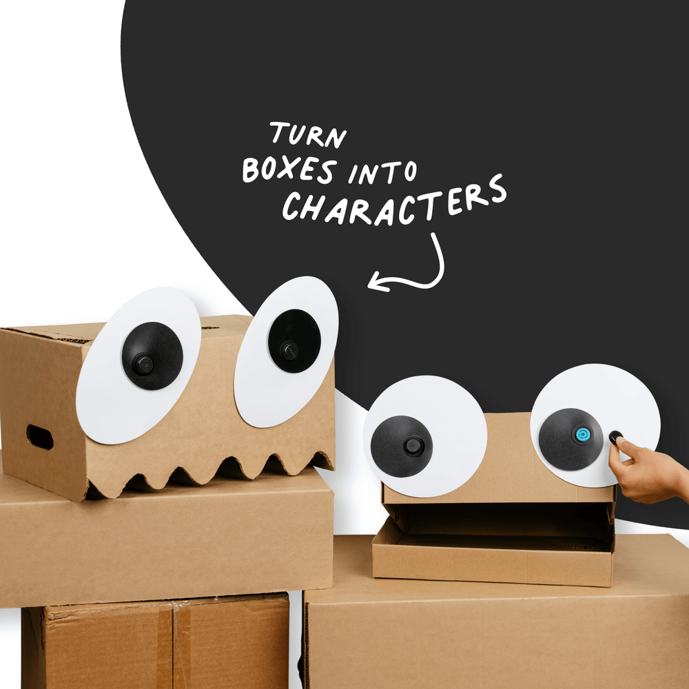 MakeDo Deco-Props Googlies 21-Pack – Wobbly Eye Decorations for Cardboard Characters (Ages 4+)