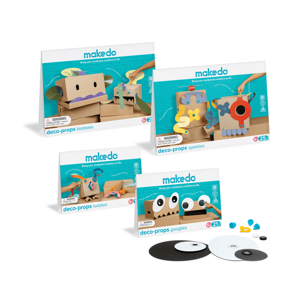 MakeDo Deco-Props Googlies 21-Pack – Wobbly Eye Decorations for Cardboard Characters (Ages 4+)