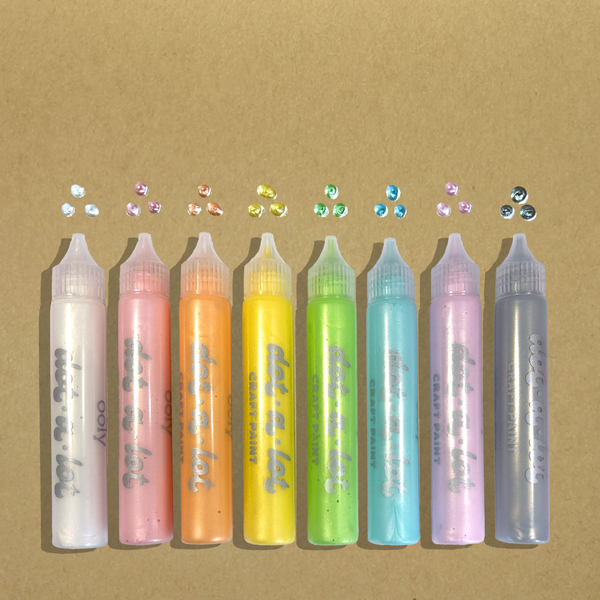 Ooly Dot-A-Lot 3D Dimensional Craft Paint – Pearlescent Colours (Set of 8)