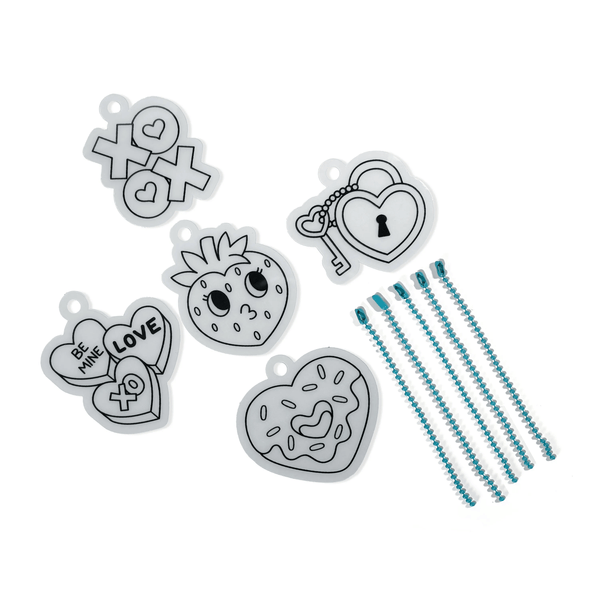 Ooly Mini Shrink-Its! DIY Shrink Art Kit – Hugs & Kisses Edition