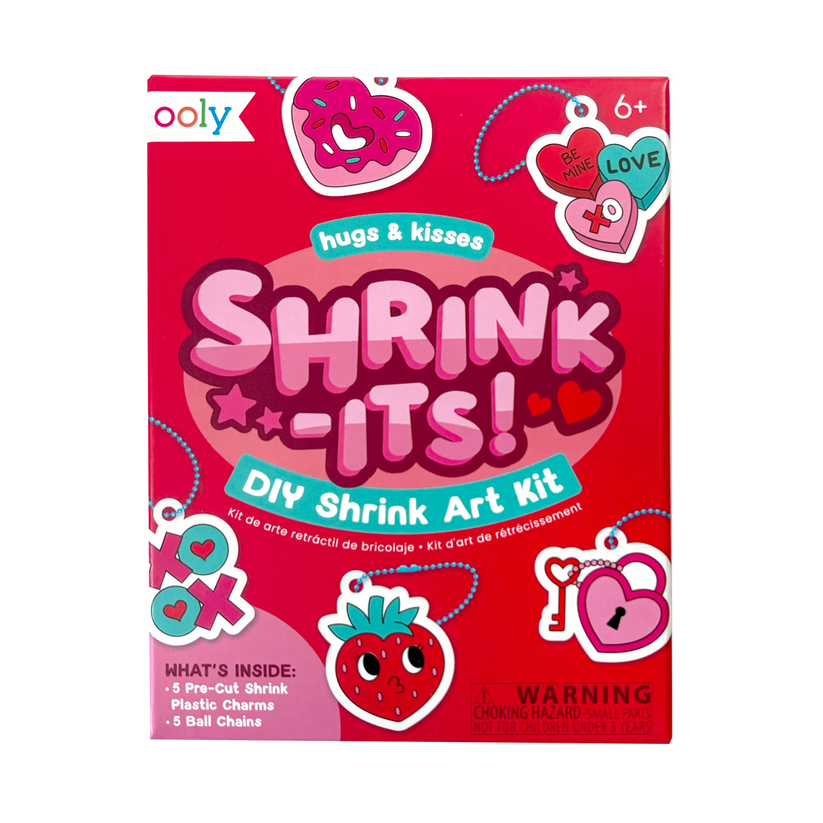 Ooly Mini Shrink-Its! DIY Shrink Art Kit – Hugs & Kisses Edition