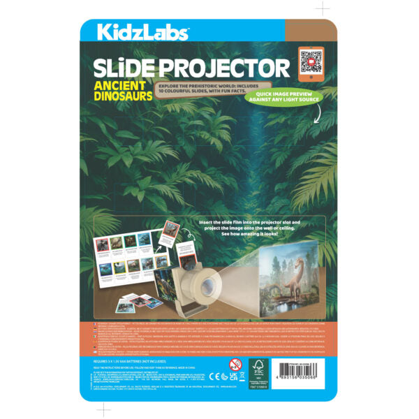 4M KidzLabs Ancient Dinosaurs Slide Projector – Kids Paleontology Science Toy (Ages 5+)