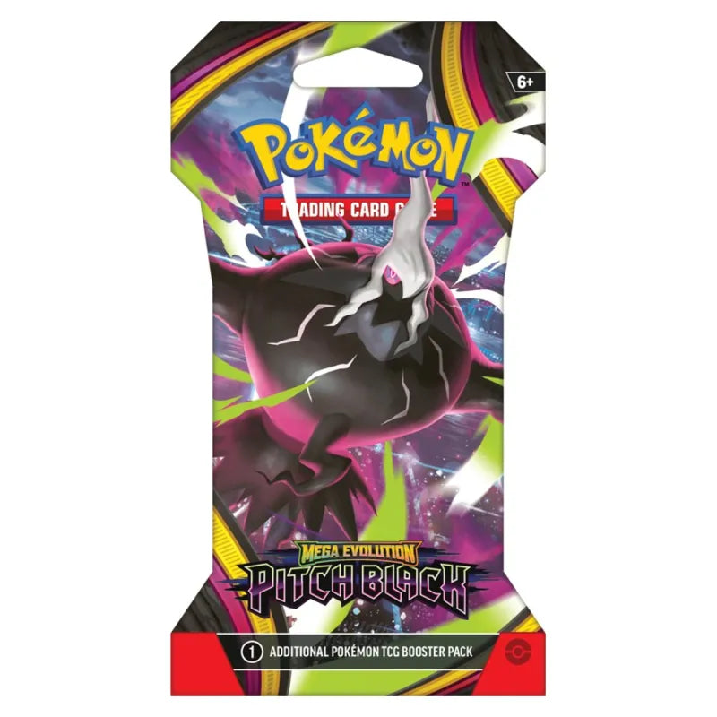 Pokémon TCG Mega Evolutions Pitch Black Sleeved Booster Pack – 10-Card Pokémon Trading Card Game Pack (Ages 6+)