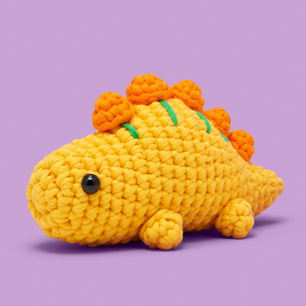 The Woobles Phoebe the Stegosaurus Beginner Crochet Kit | Easy Amigurumi Dinosaur for Ages 8+