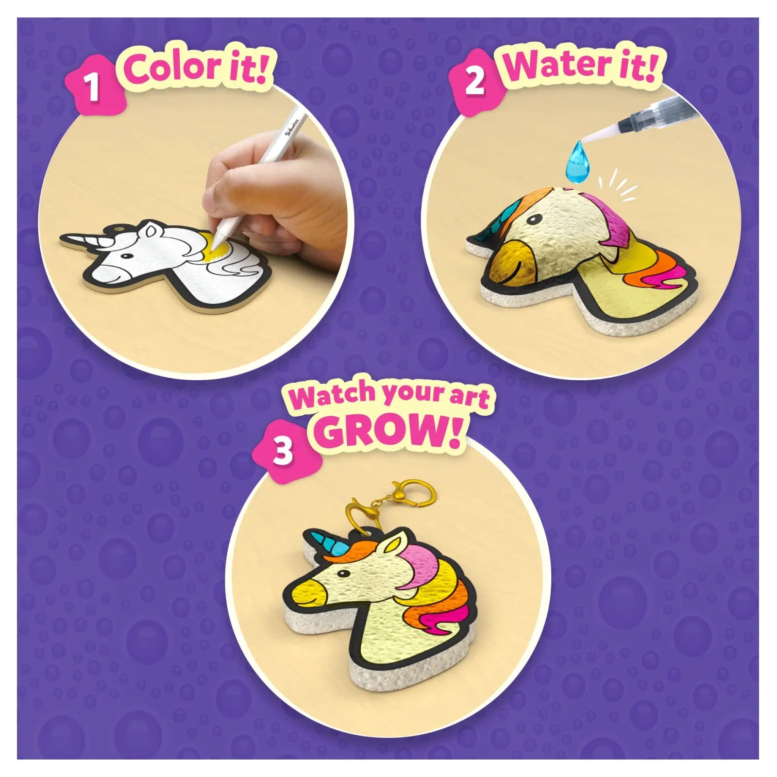 Skillmatics Aqua Puffs: Unicorns – Water-Activated Colour & Craft Activity