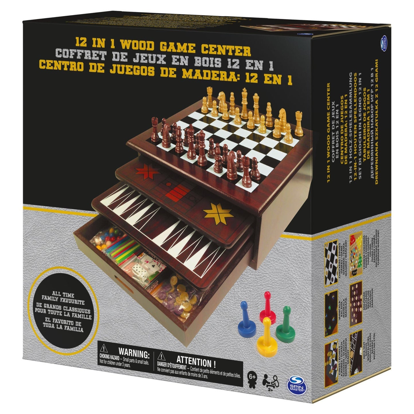 15-in-1 Wooden Game Center