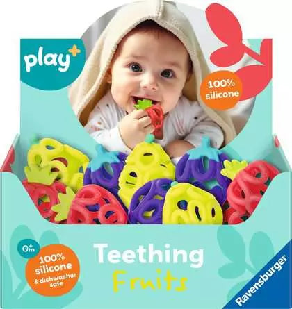 Ravensburger Play+ Teething Fruits – Sensory Teether Set for Babies (Ages 0+, Display of 18)