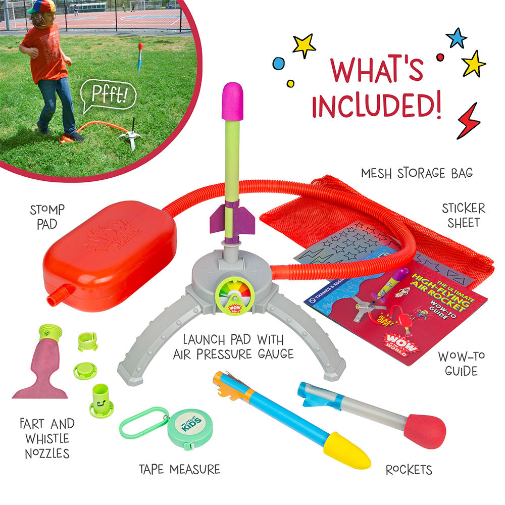 Thames & Kosmos Wow in the World Ultimate High-Flying Air Rocket – Stomp Launch Foam Rocket Set (Ages 6+)