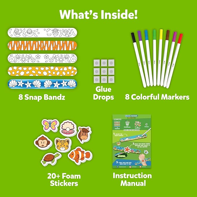 Skillmatics Snap Bandz: Animal Friends – DIY Wearable Snap Bracelet Kit
