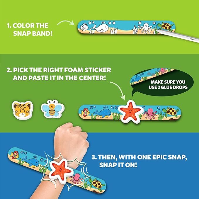 Skillmatics Snap Bandz: Animal Friends – DIY Wearable Snap Bracelet Kit