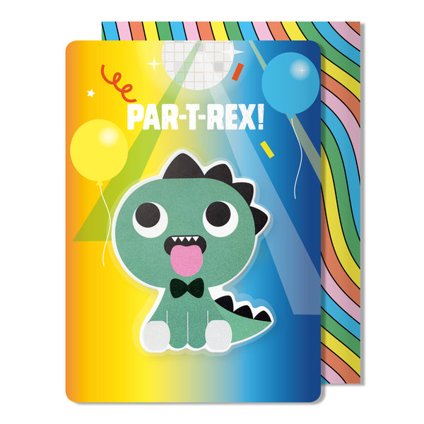 Pango Dinosaur Puffy Sticker Birthday Card