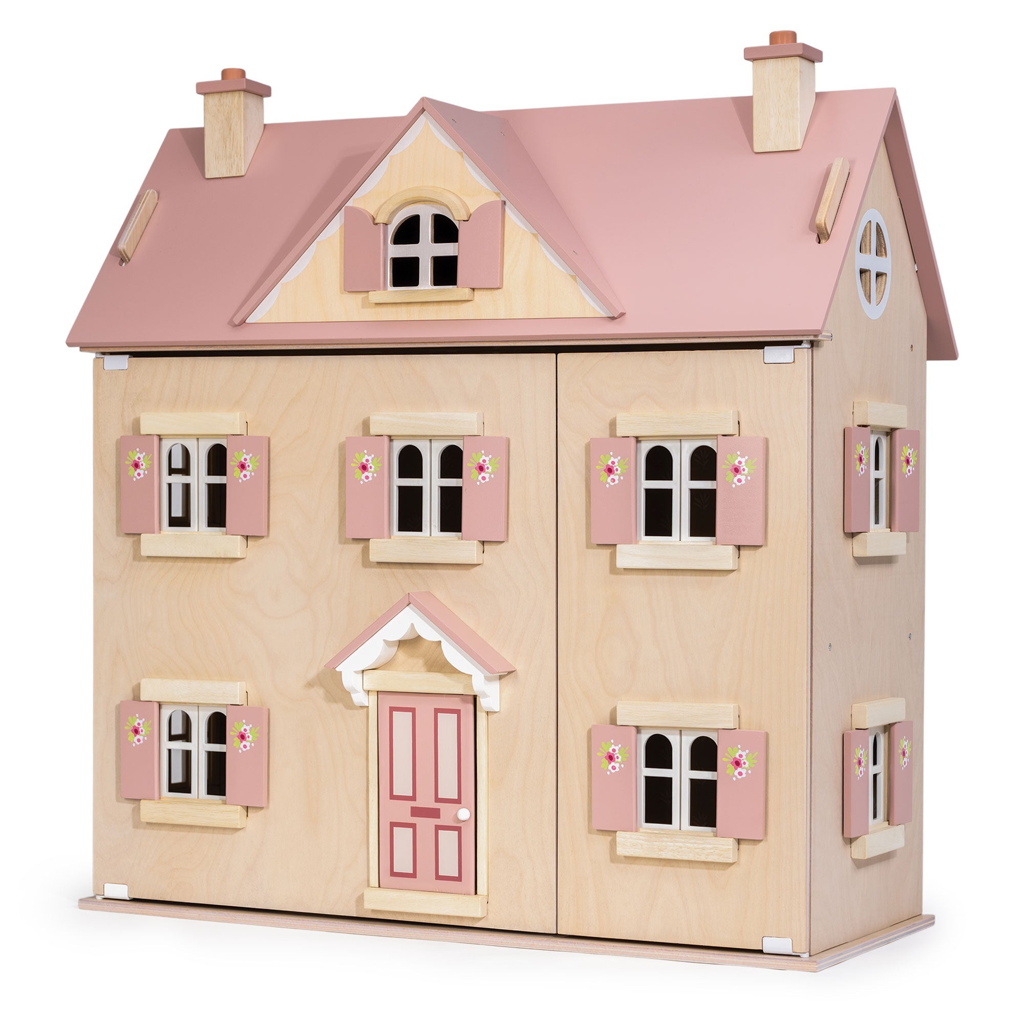 Tender Leaf Toys Alouette Wooden Dollhouse – Open-Fronted Play House for Kids